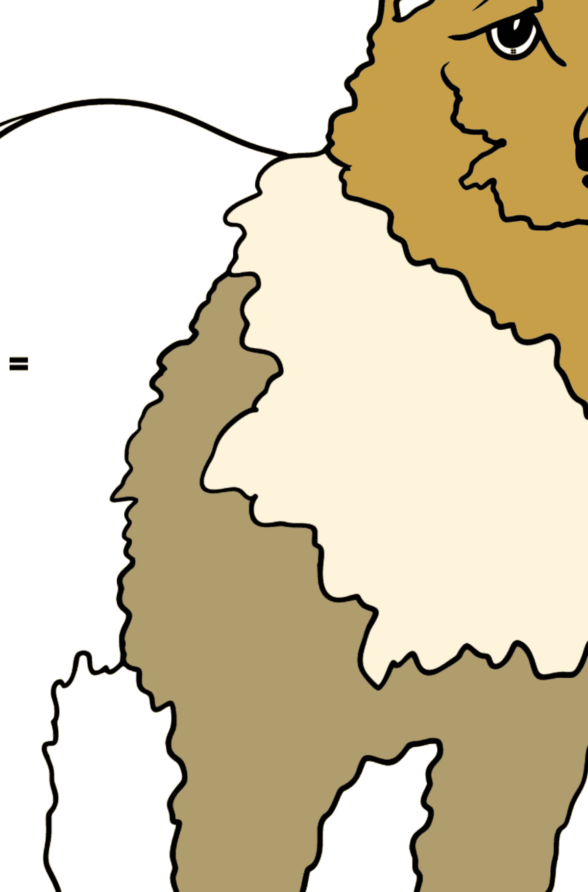 Desenho do pastor dourado para colorir - Colorir por Símbolos para Crianças