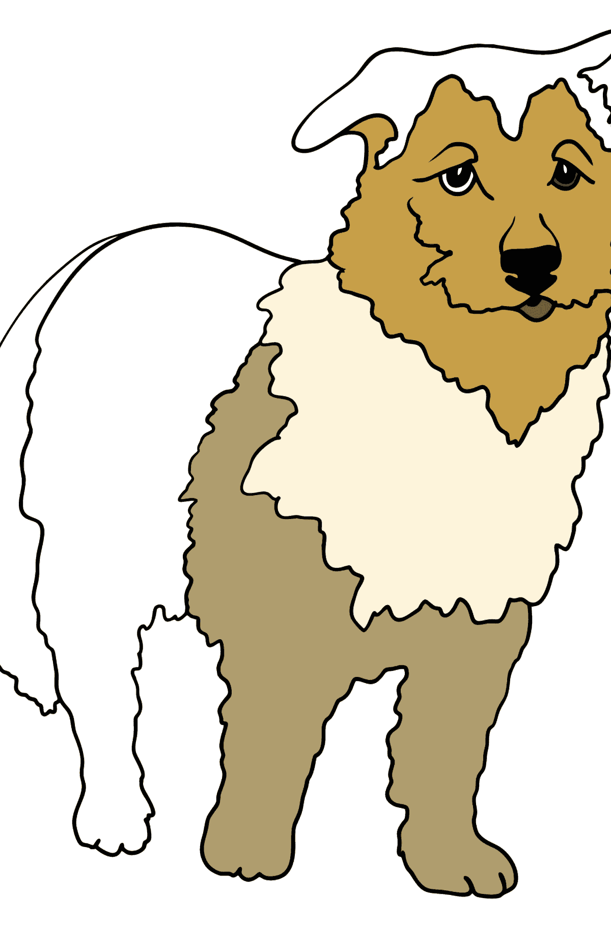 Desen de colorat cioban de aur (simplu) - Desene de colorat pentru copii