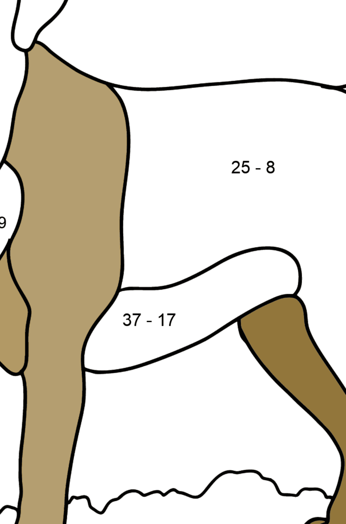 Labrador coloring page - Math Coloring - Subtraction for Kids