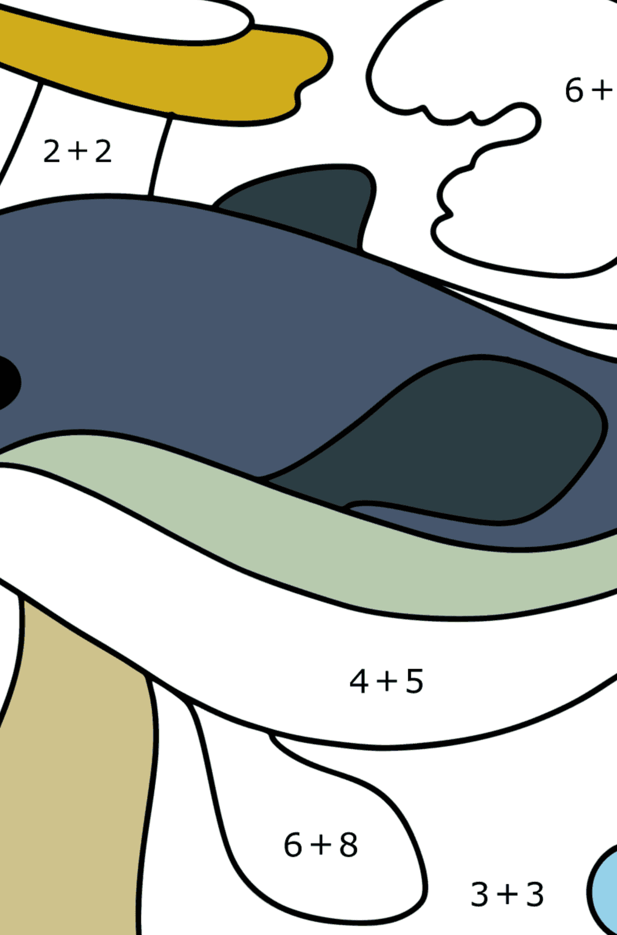 Desen de colorat delfin în apă - Desen de colorat - Adunare pentru copii