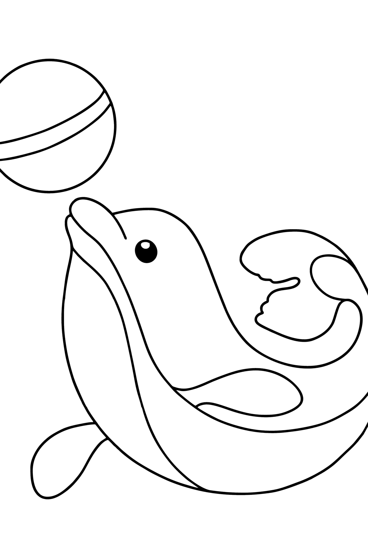 Dolphin is Performing coloring page - Coloring Pages for Kids