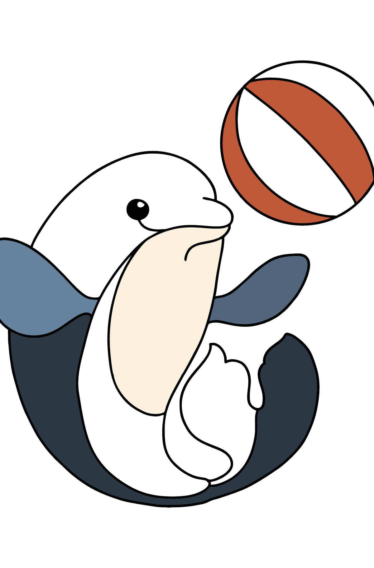 Dolphin Playing coloring page - Coloring Pages for Kids