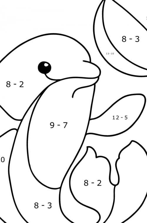 Dolphin Playing coloring page ♥ Online and Print for Free!