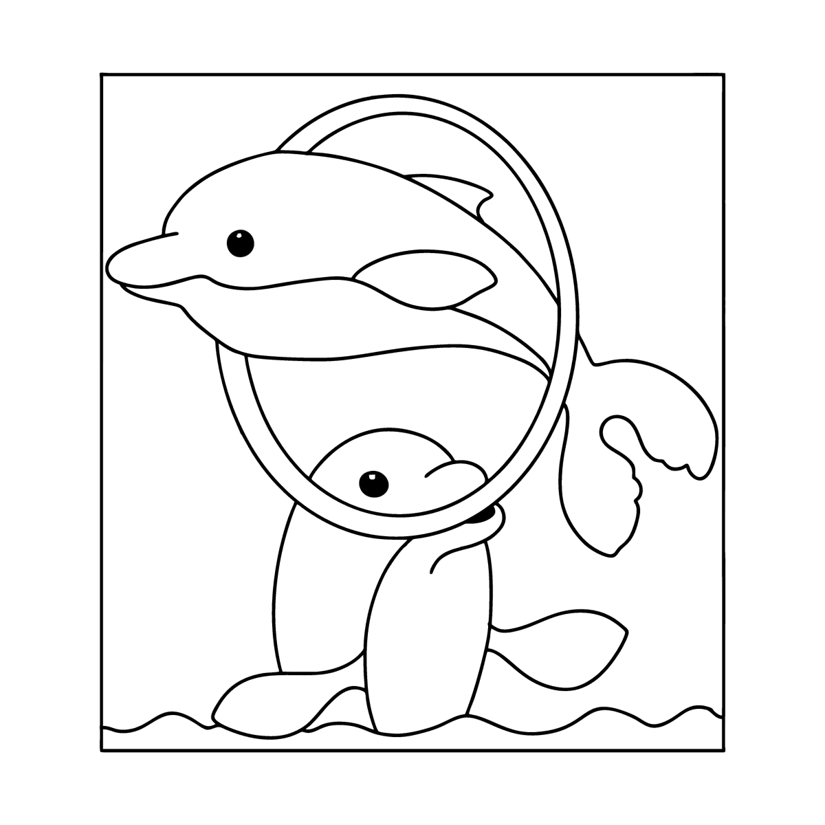 Дельфин раскраска для детей 4-5 лет
