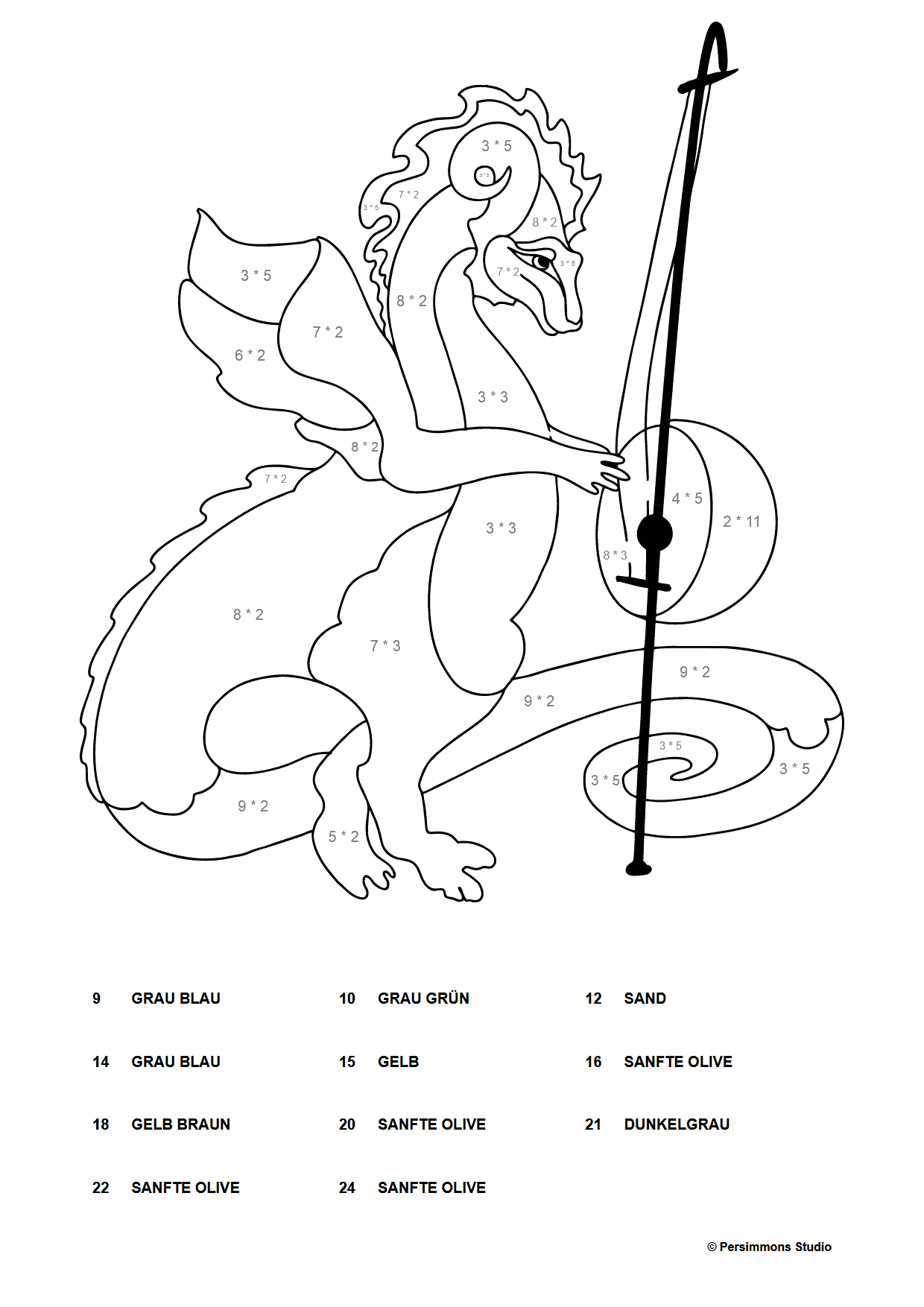 Ausmalbild - Ein Drache ♥ Kostenlos online