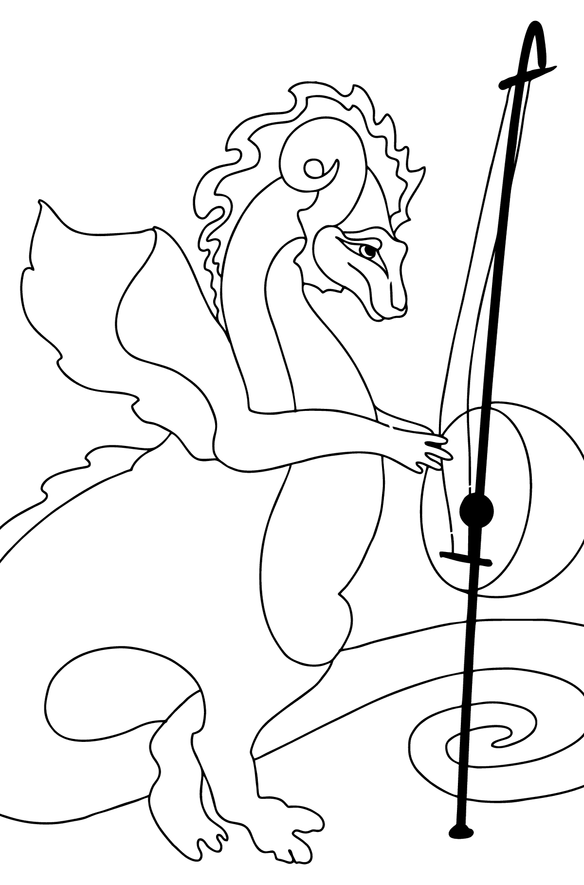 Musical Dragon Coloring Page - Coloring Pages for Kids