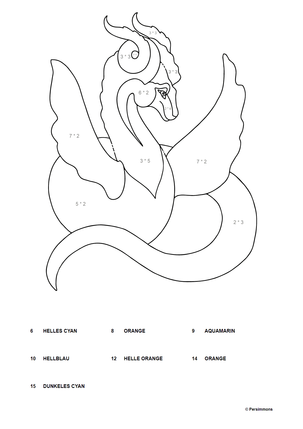 Ausmalbild Drache mit kleinen Flügeln ♥ Kostenlos online