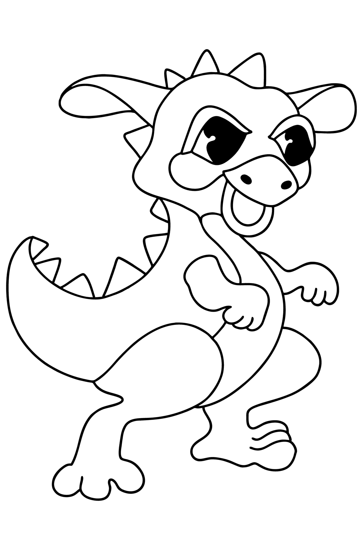 Cartoon dragon coloring page - Coloring Pages for Kids
