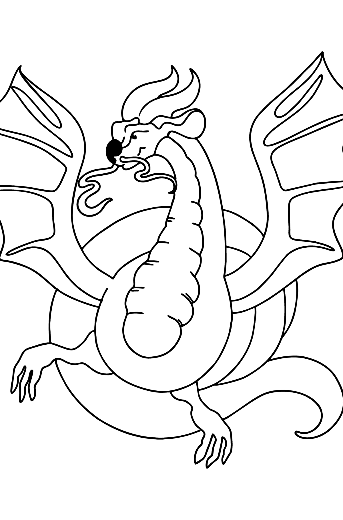 Desen de colorat dragon periculos - Desene de colorat pentru copii