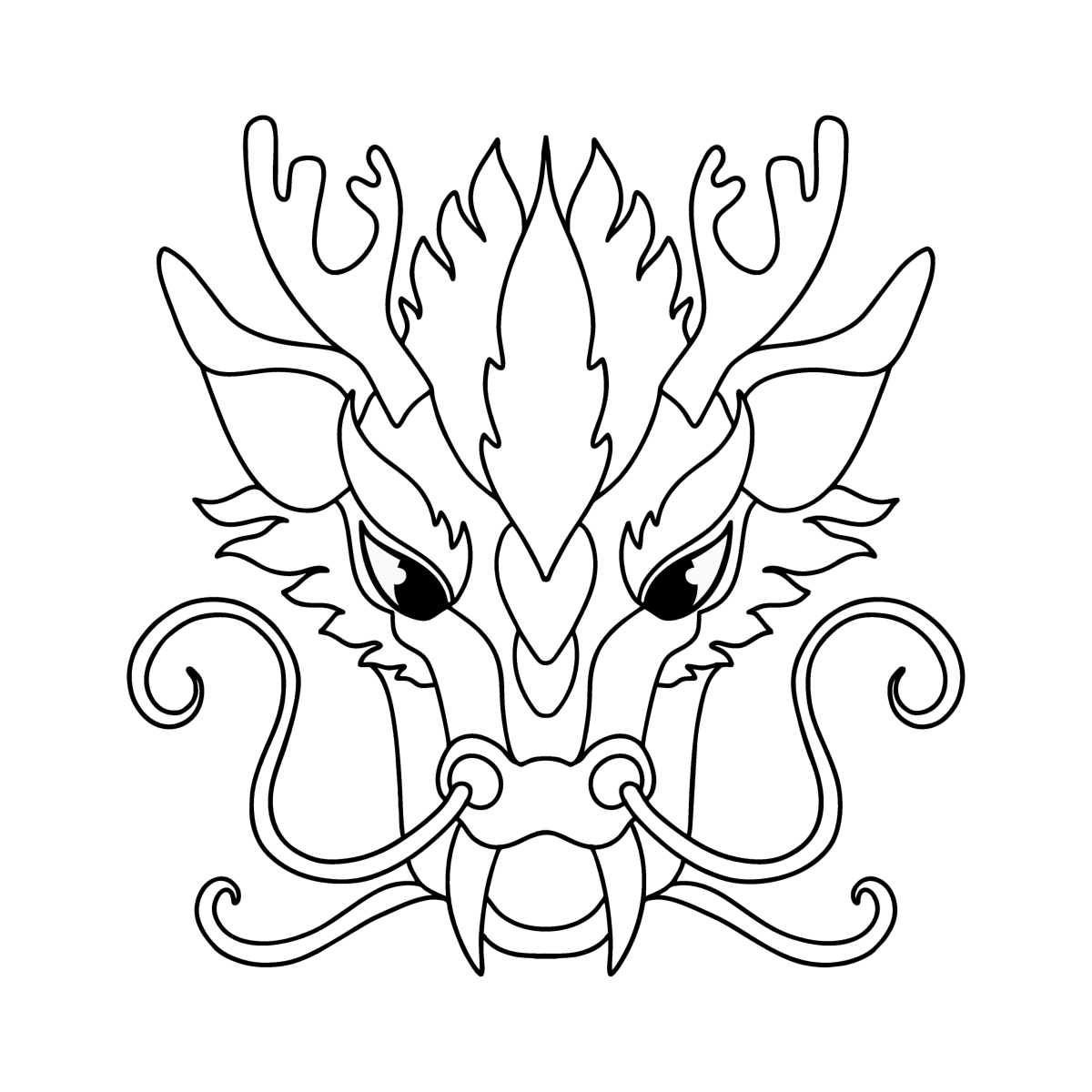 Голова дракона раскраска