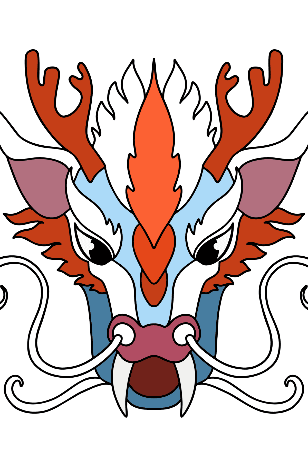Desenho de Cabeça de dragão para colorir - Imagens para Colorir para Crianças