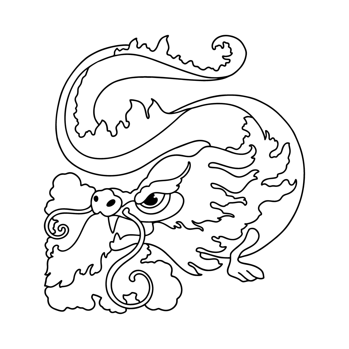 Fire-breathing dragon coloring page ♥ Online and Print for Free!