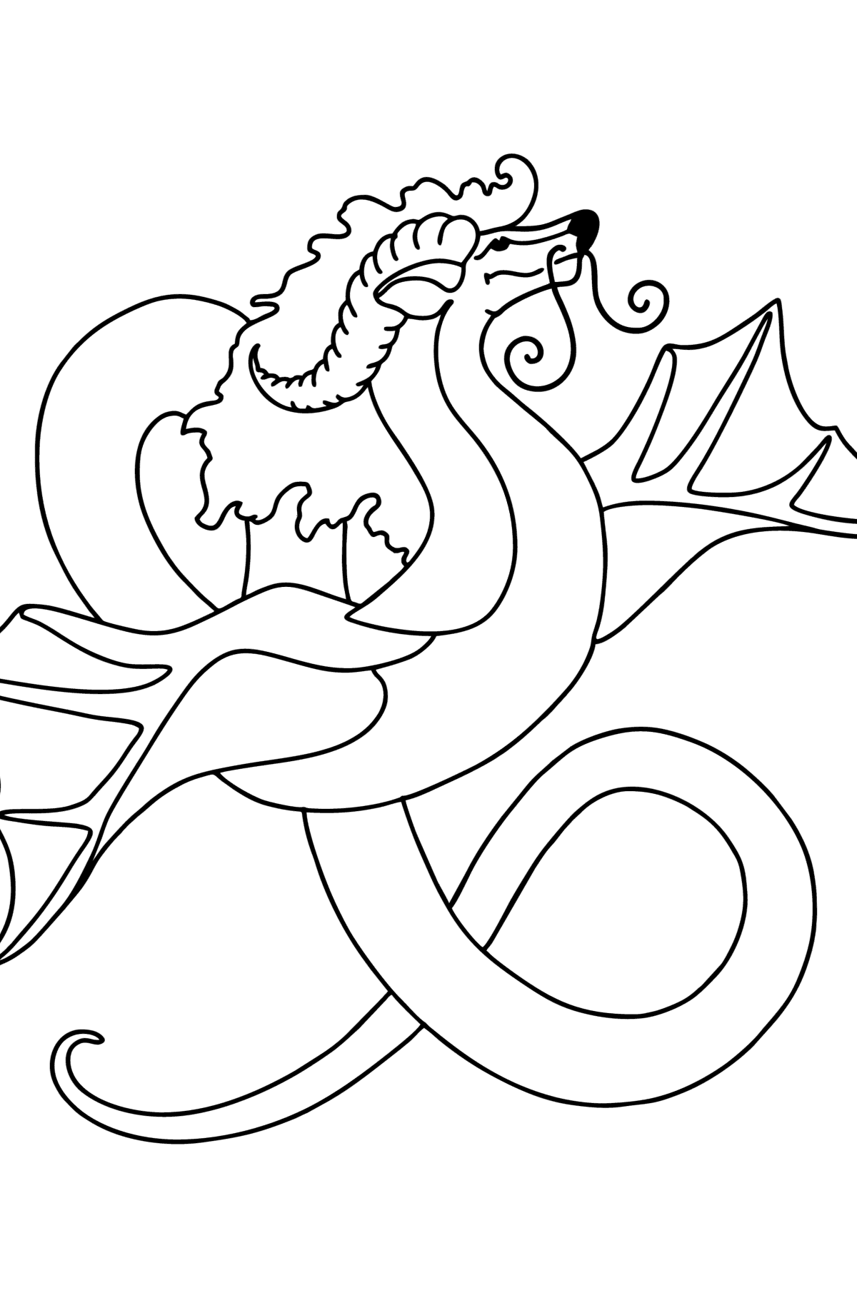 Розмальовка Дракон, що літає - Розмальовки для дітей