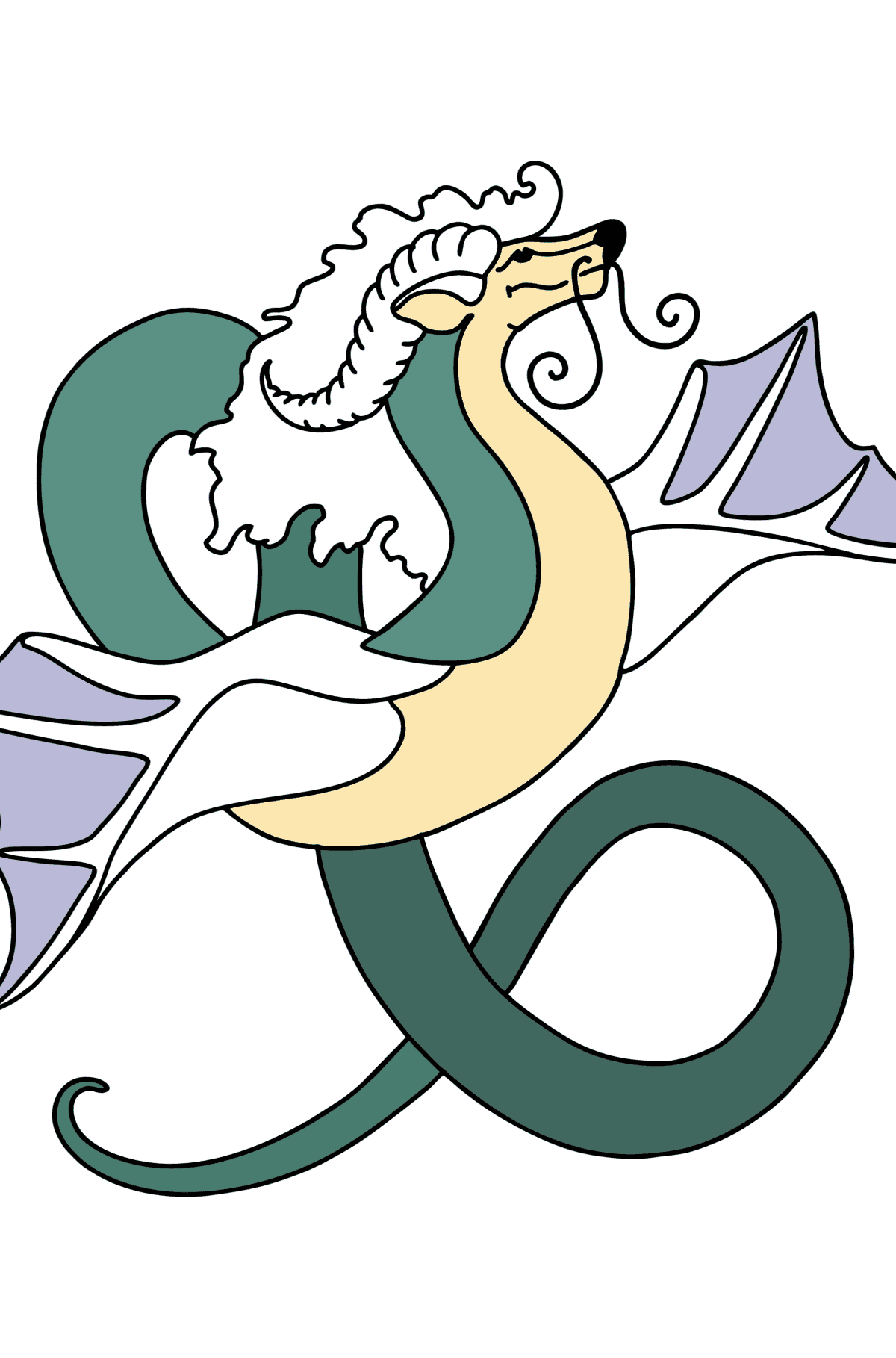 Desen de colorat Dragon zburator - Desene de colorat pentru copii