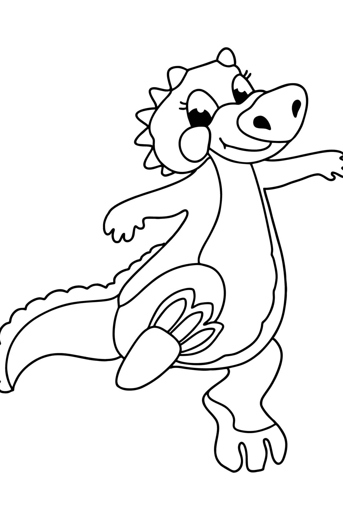 Desenho de Bebê dragão feliz para colorir - Imagens para Colorir para Crianças