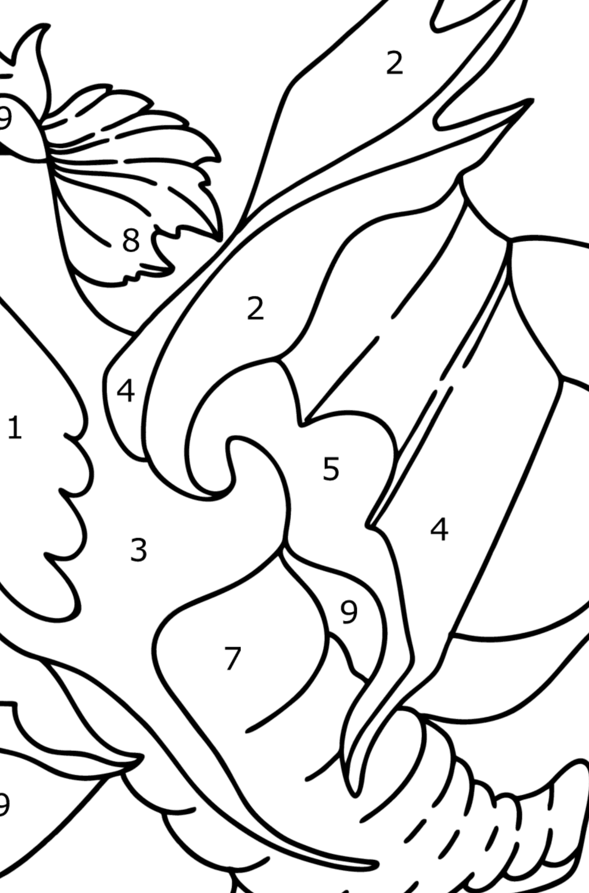 Lucky Dragon coloring page - Coloring by Numbers for Kids