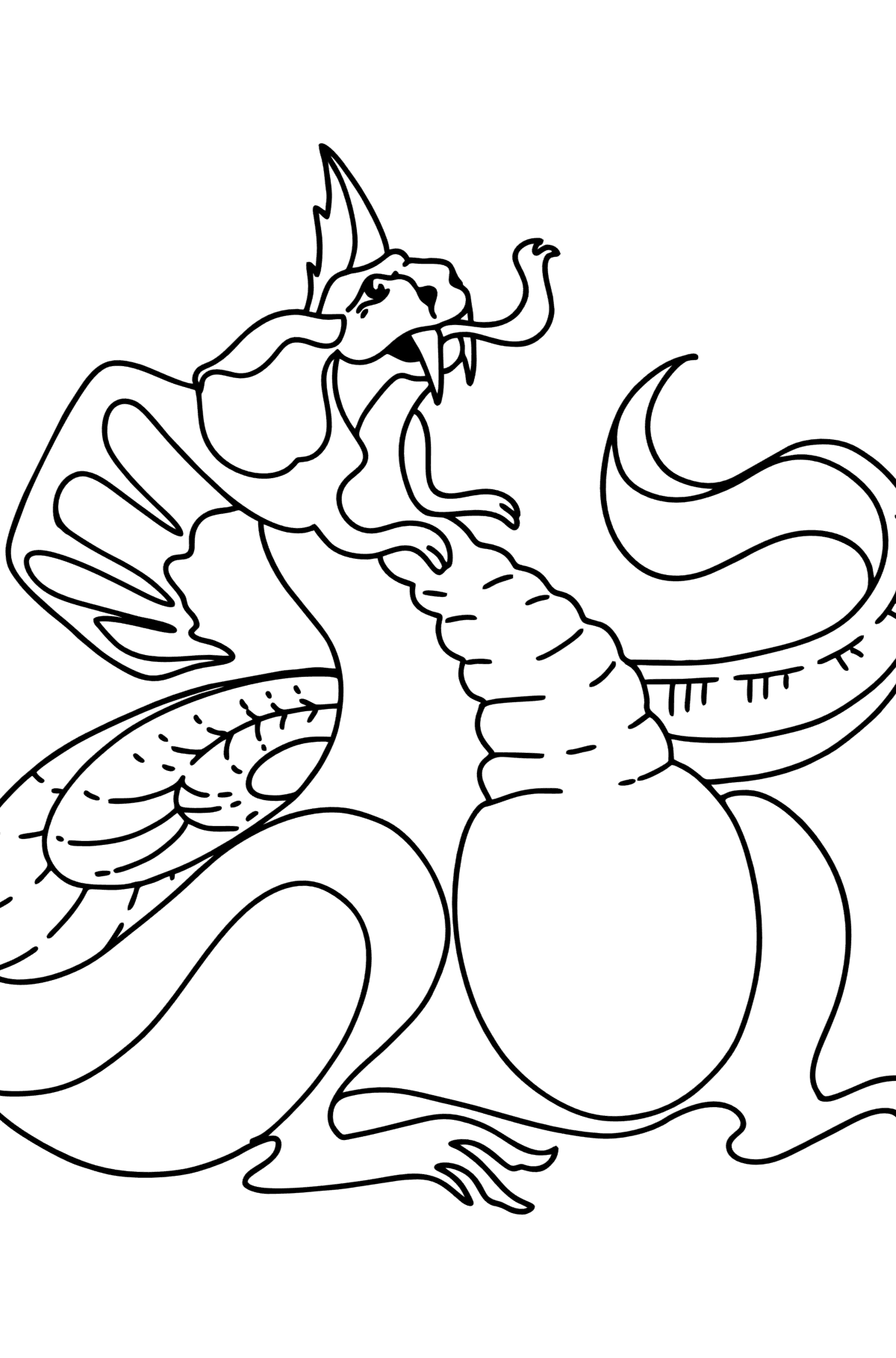 Desen de colorat dragonul obosit - Desene de colorat pentru copii