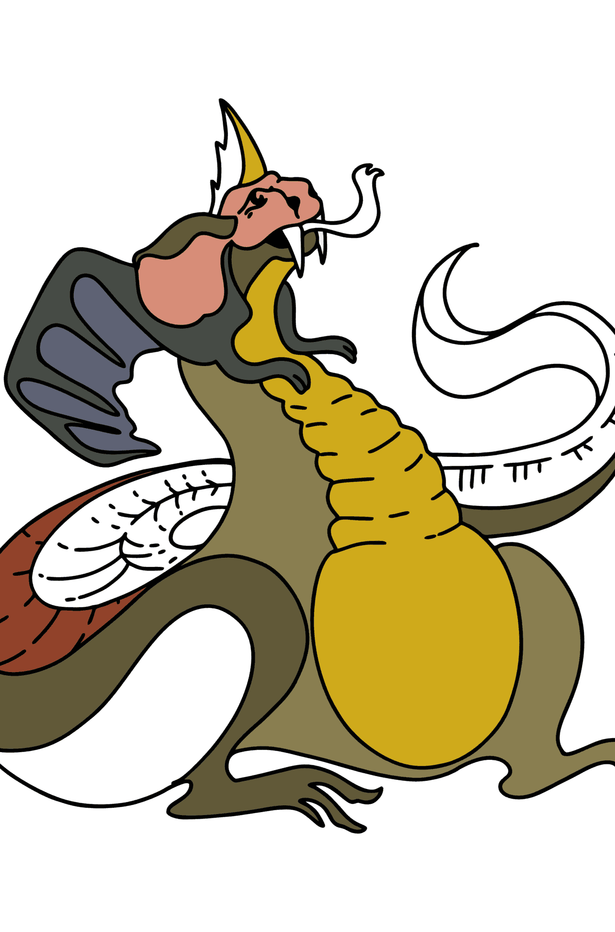 Tired Dragon coloring page - Coloring Pages for Kids