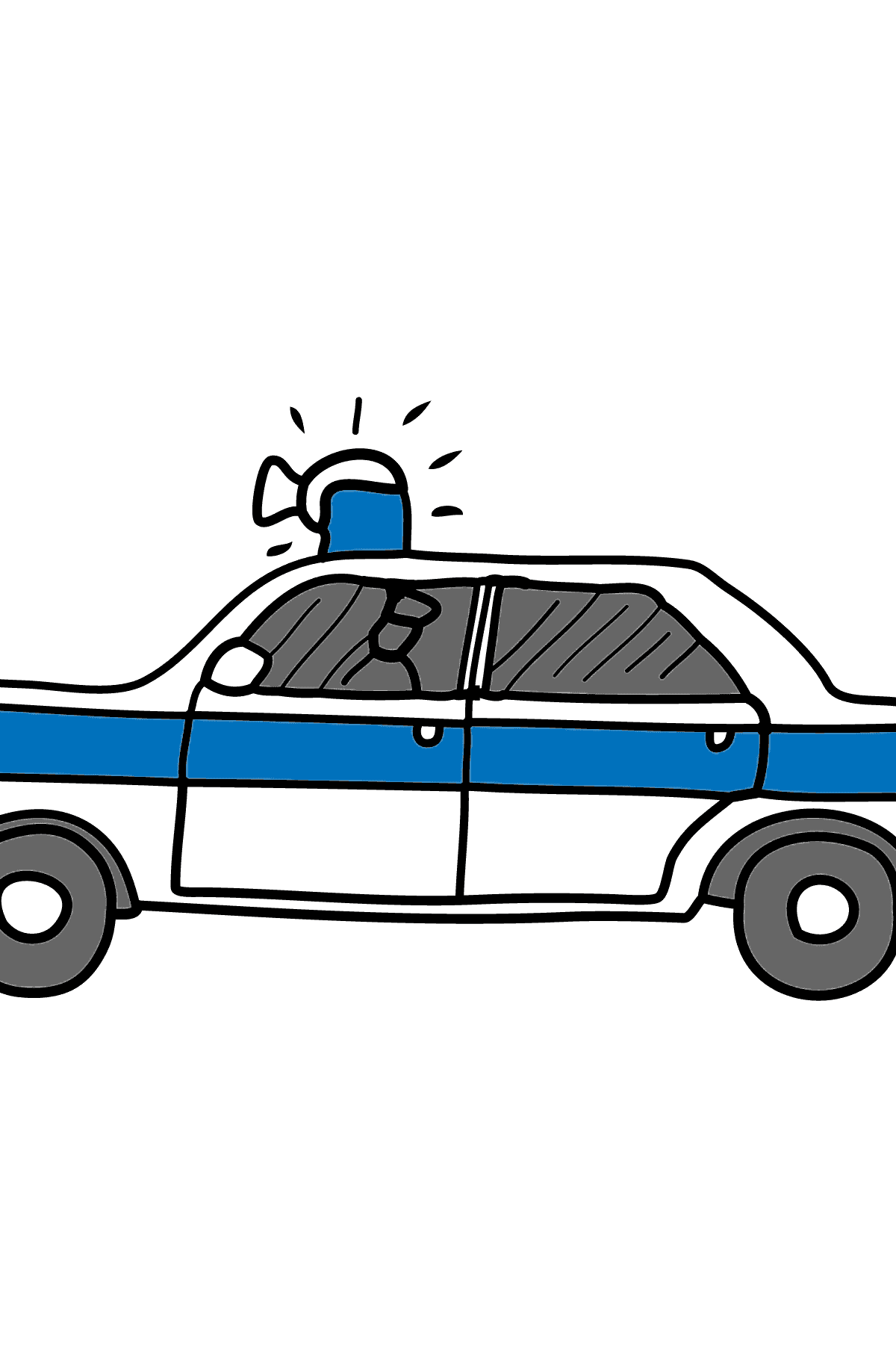 Dibujo para Colorear - Una Patrulla de Policía - Colorear para Niños