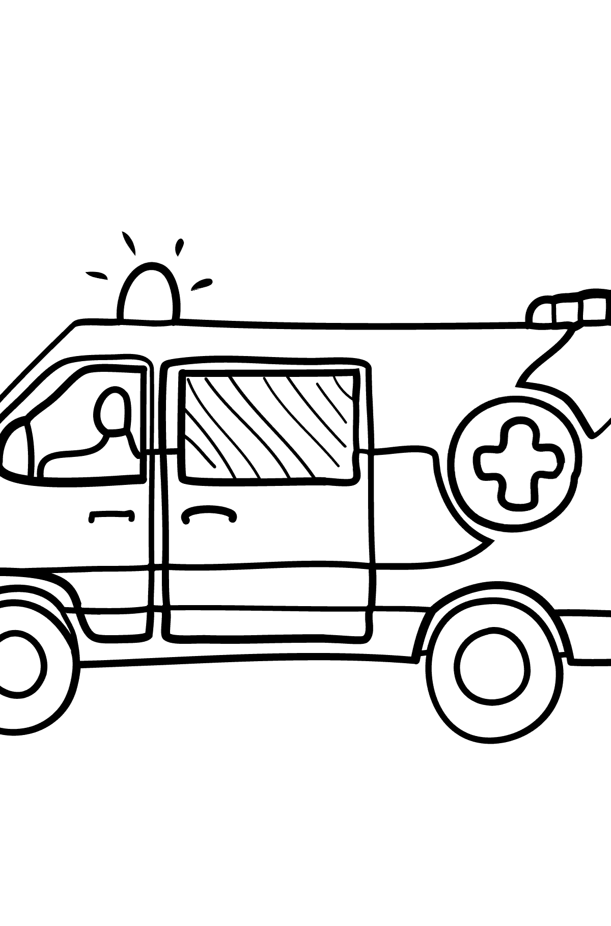 Boyama sayfası Ambulans - Boyamalar çocuklar için