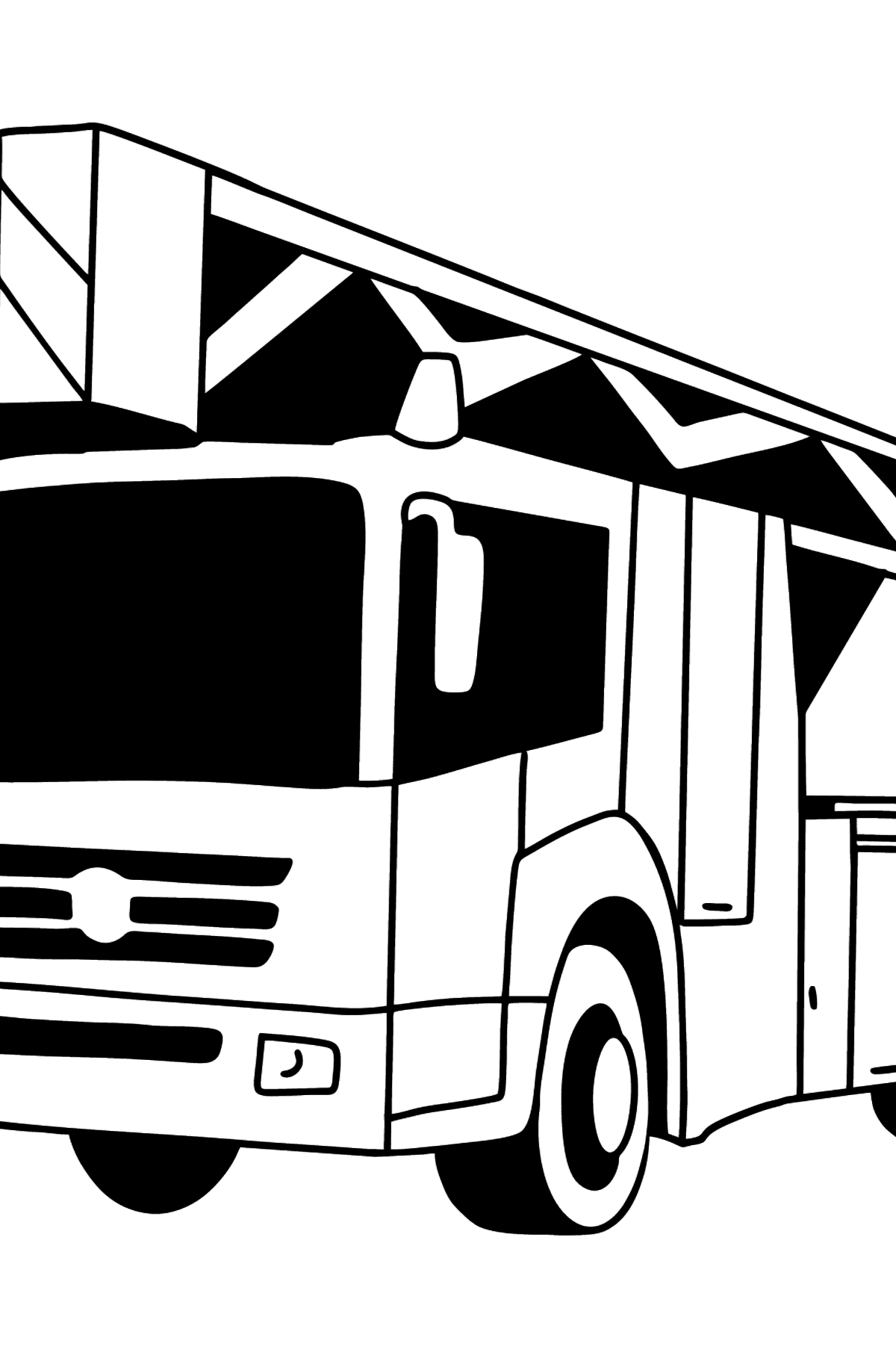 Tegning til fargelegging Tyskland brannbil - Tegninger til fargelegging for barn