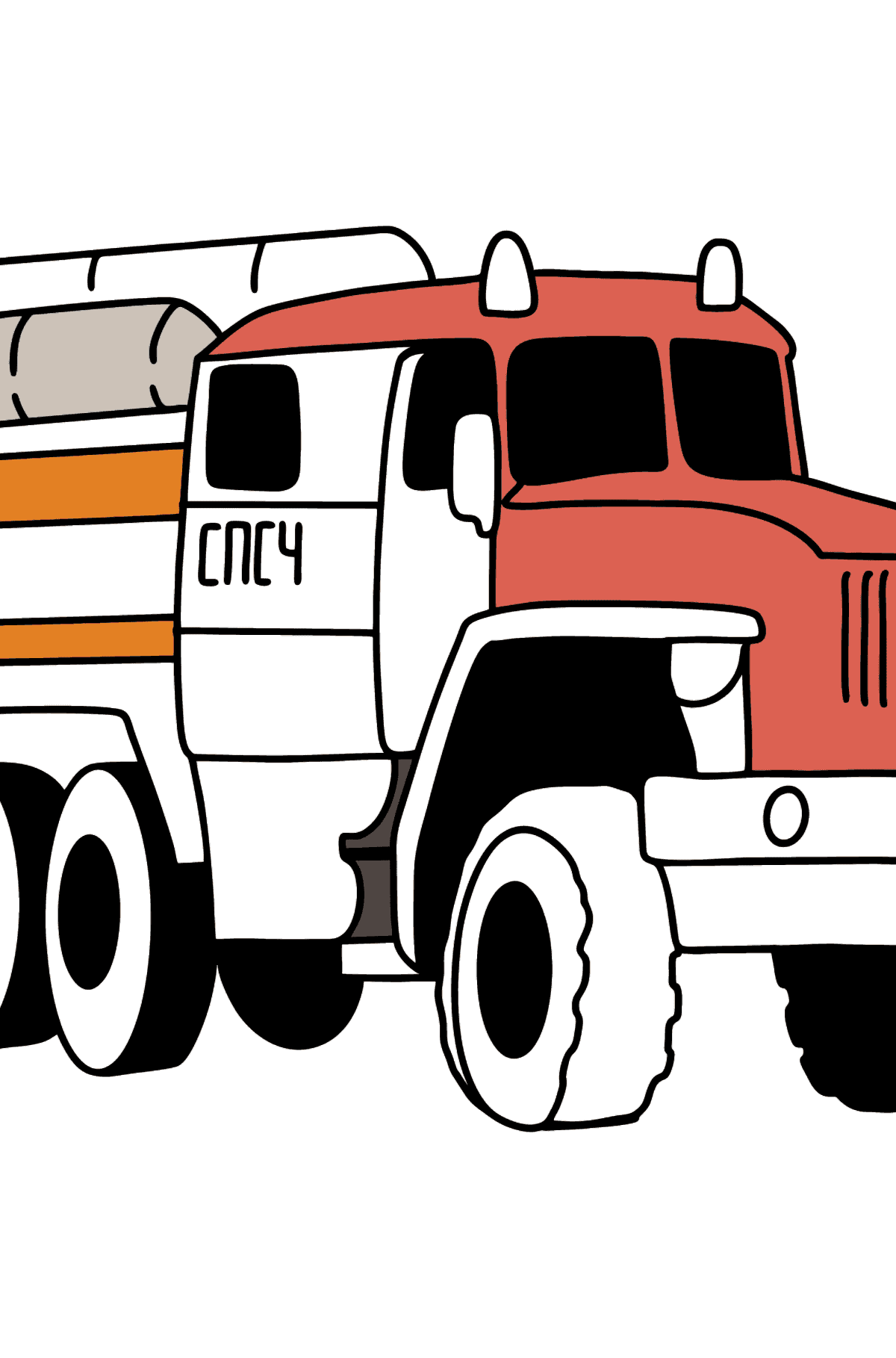 Disegno di Camion dei pompieri in Russia da colorare - Disegni da colorare per bambini