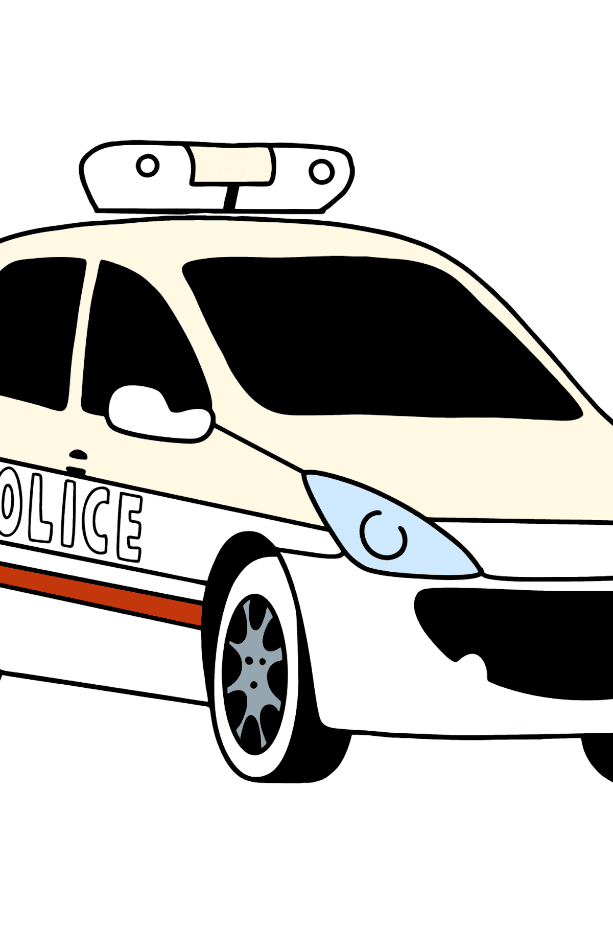 Polizeiauto in Frankreich Ausmalbild - Malvorlagen für Kinder