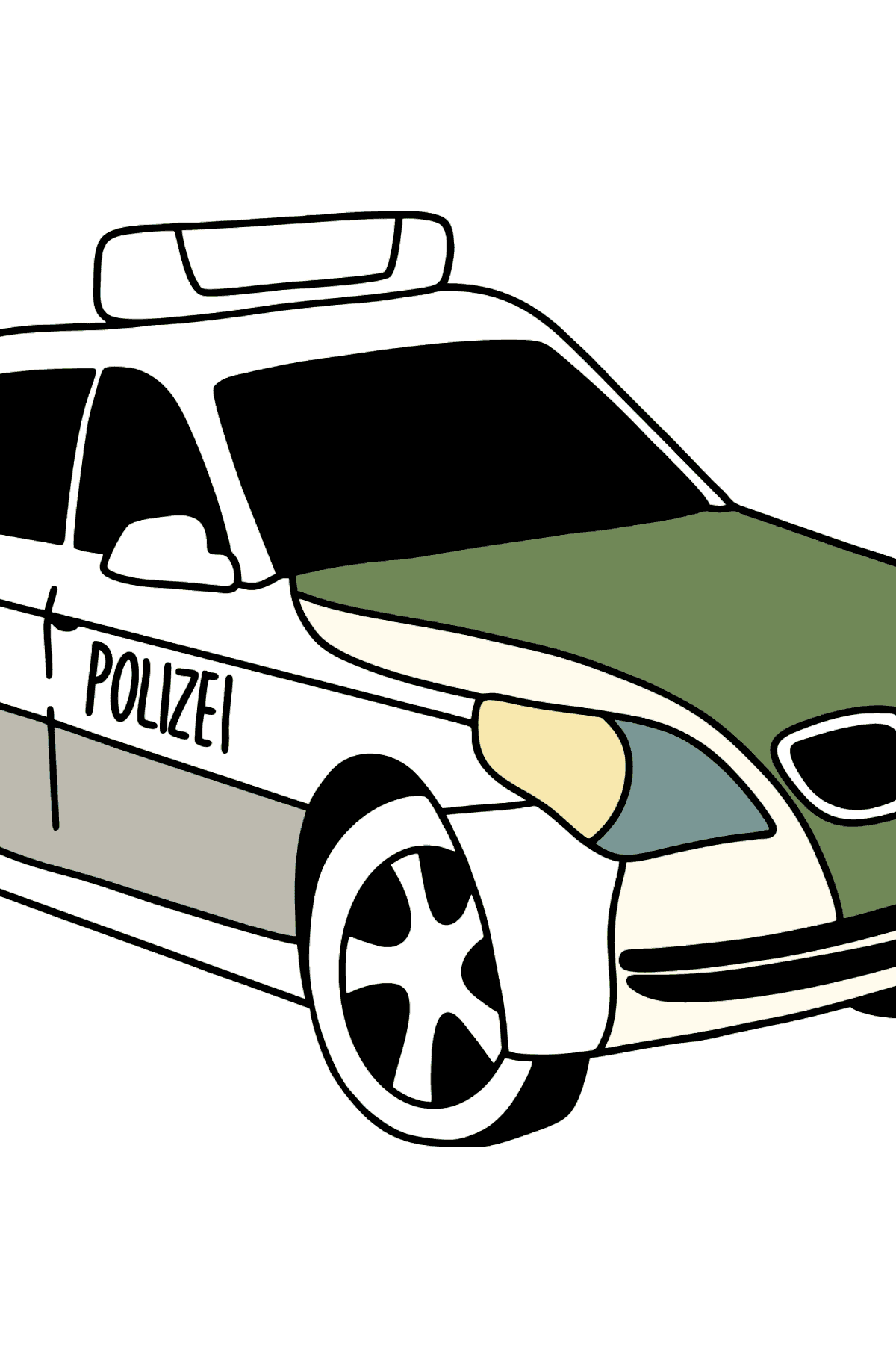 Polizeiauto in Deutschland Ausmalbild - Malvorlagen für Kinder