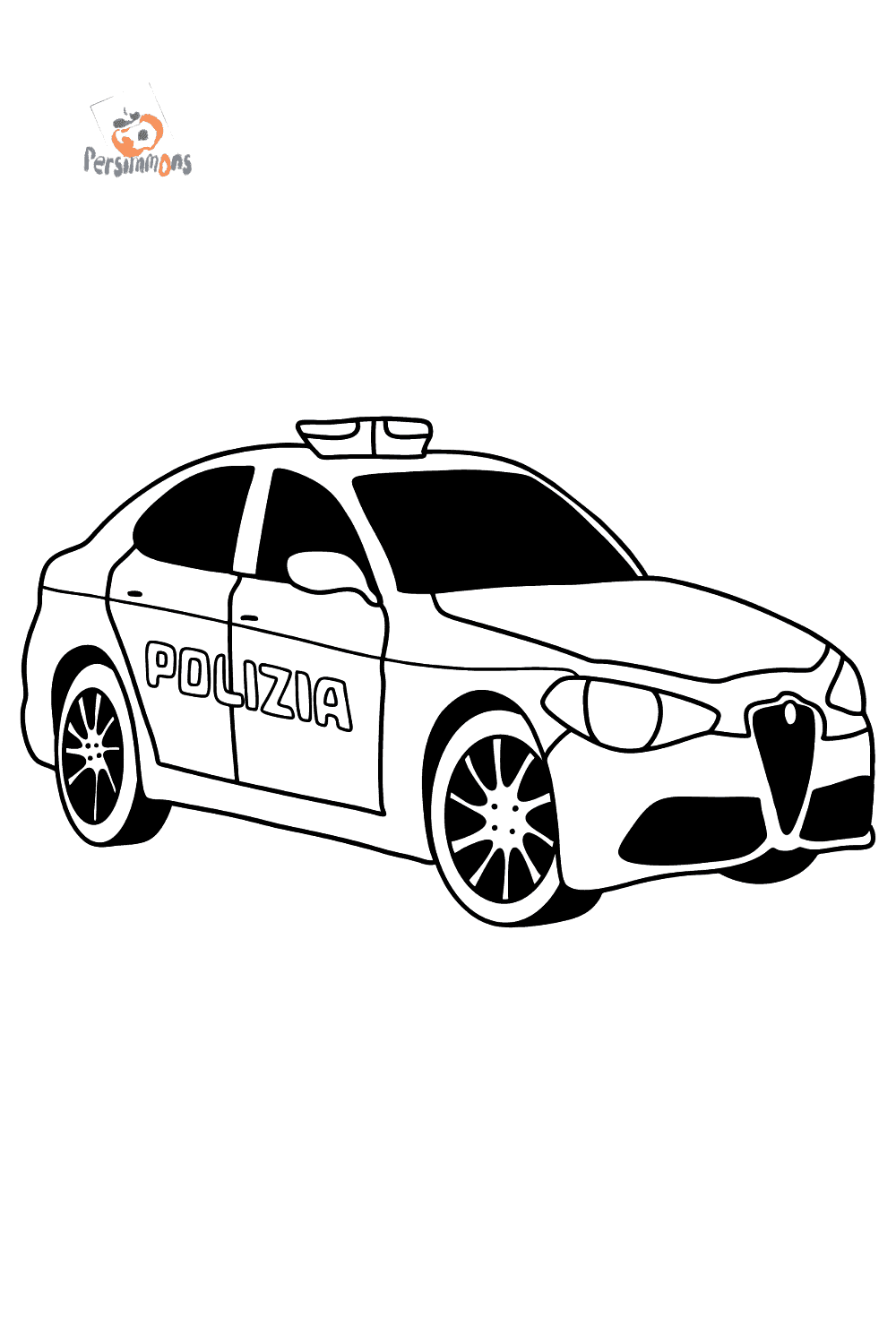 Police Car in Italy coloring page - Online or Printable for Free!