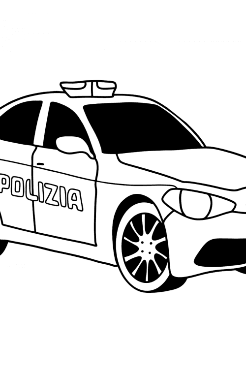 Police Car in Italy coloring page - Online or Printable for Free!