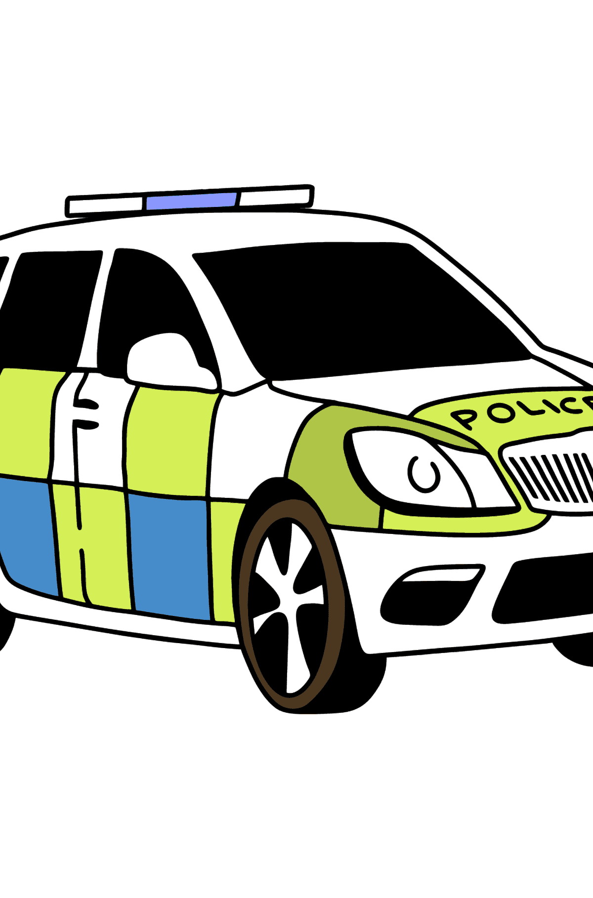 Coloriage - Voiture de police britannique - Coloriages pour les Enfants