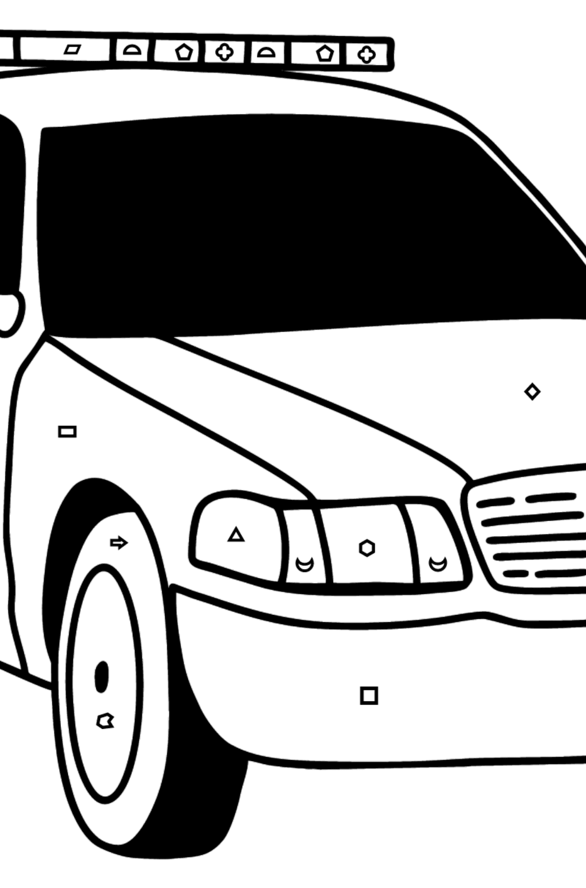 US Police Car coloring page - Coloring by Geometric Shapes for Kids