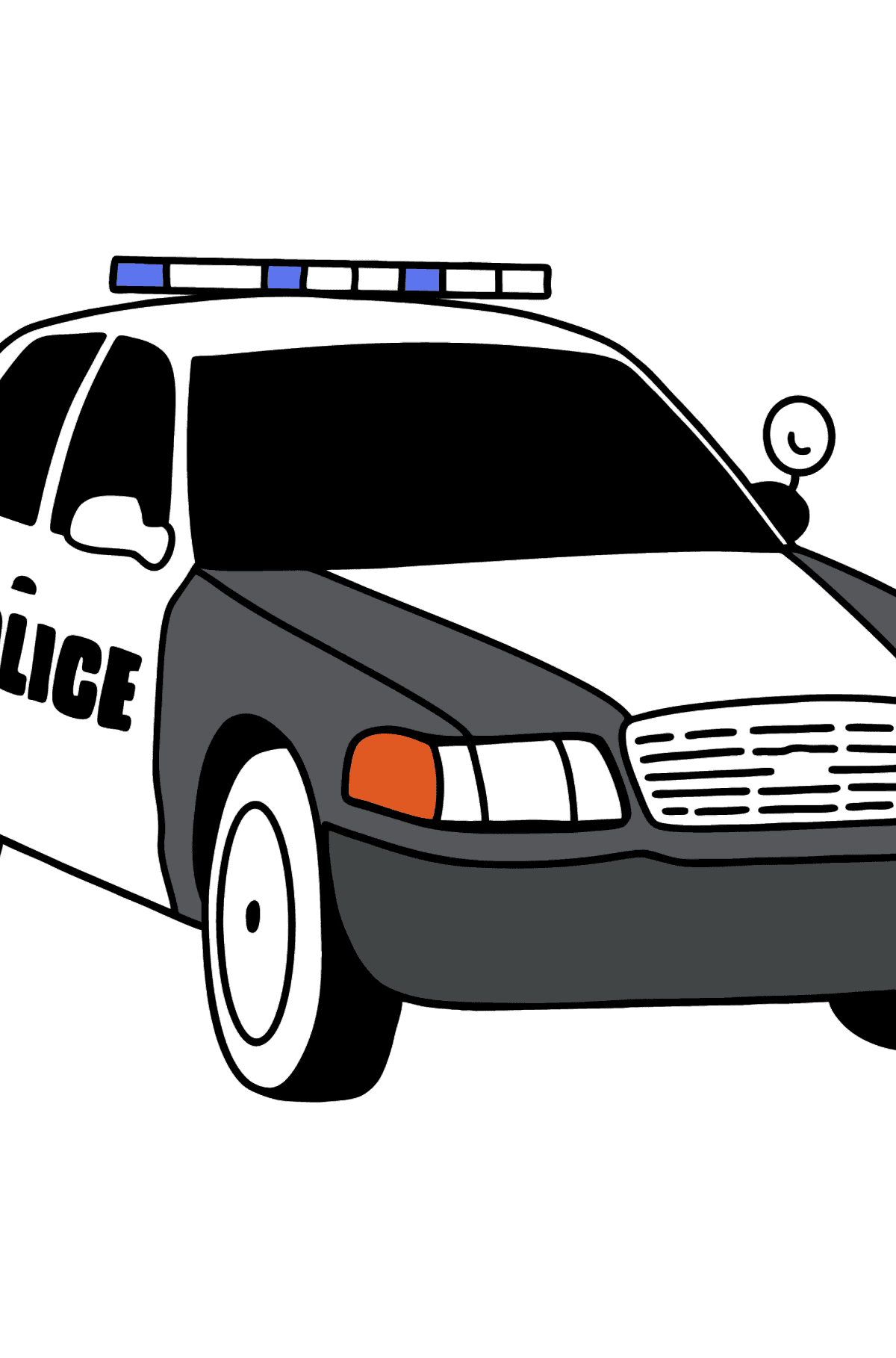 Kifestő USA rendőrautó - Színező oldalak gyerekeknek