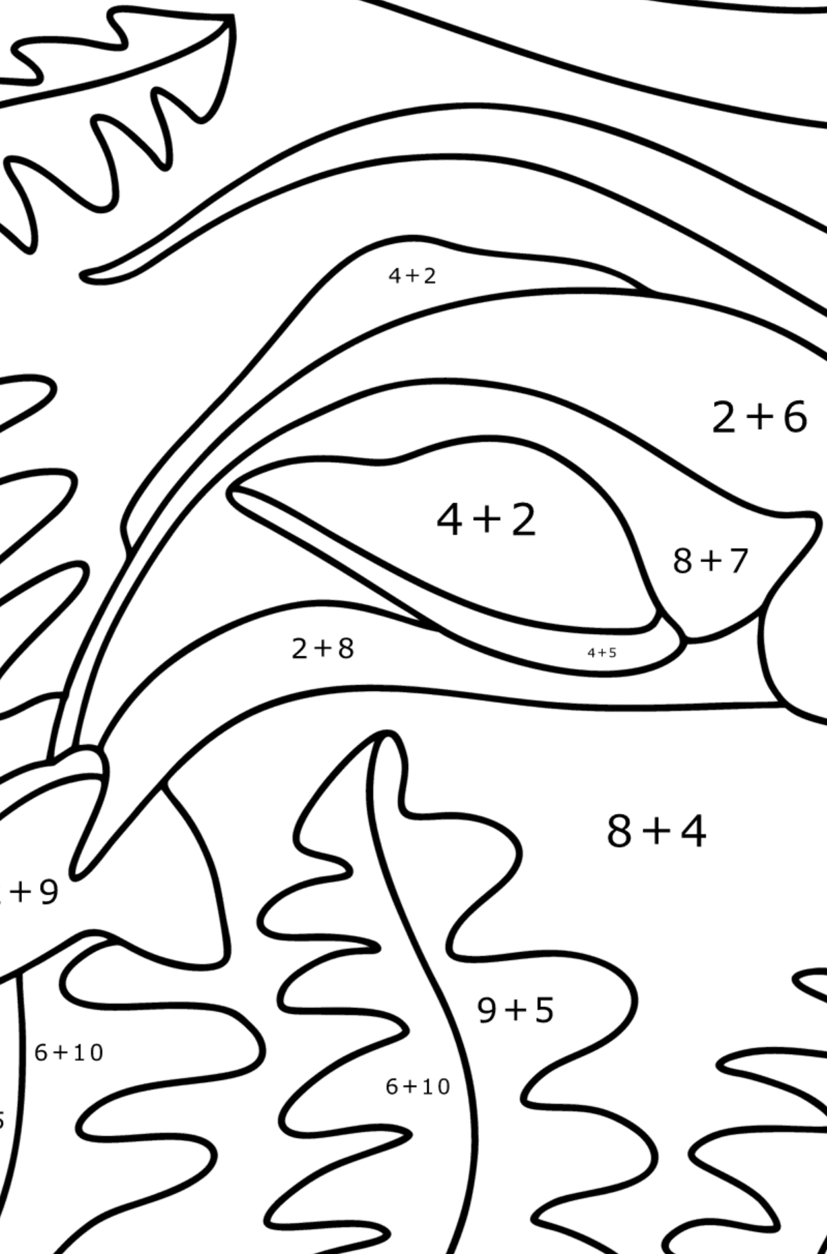 Chinese River Dolphin coloring page - Math Coloring - Addition for Kids