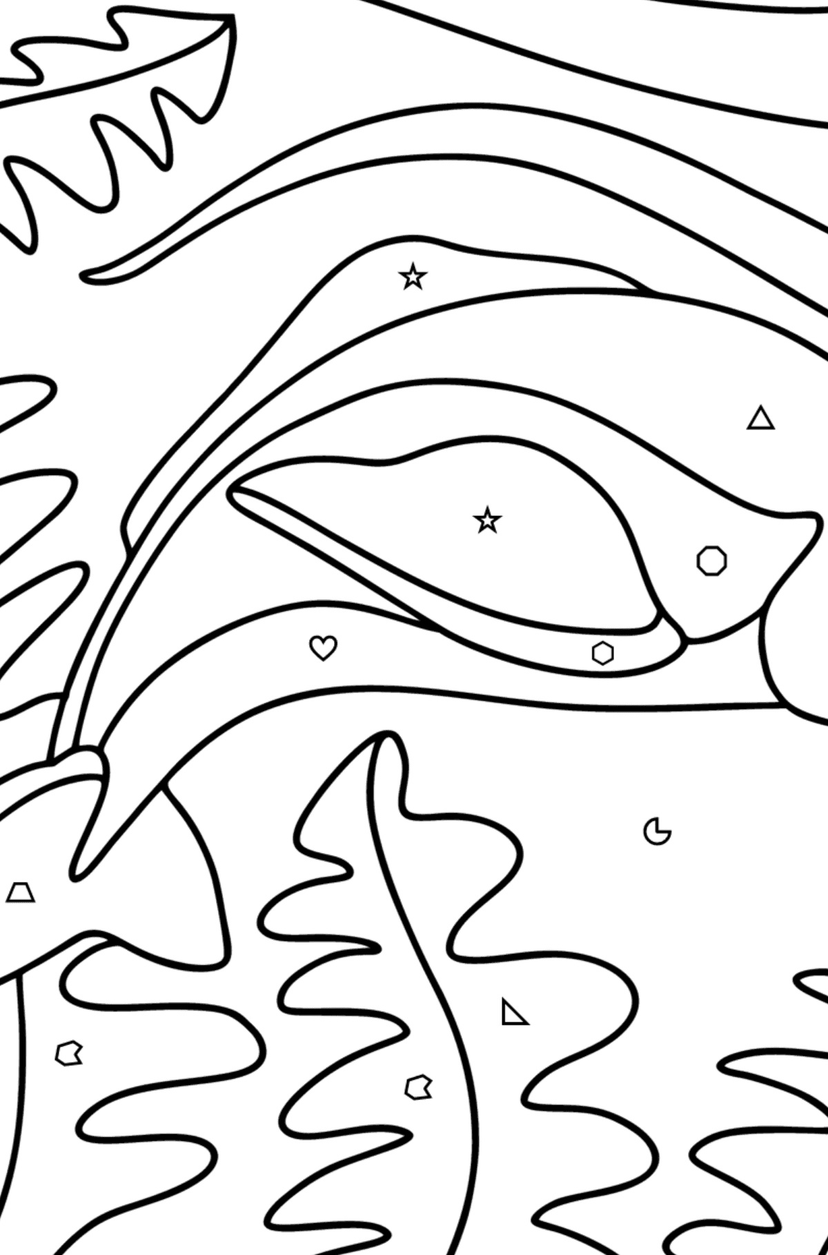 Chinese River Dolphin coloring page - Coloring by Geometric Shapes for Kids