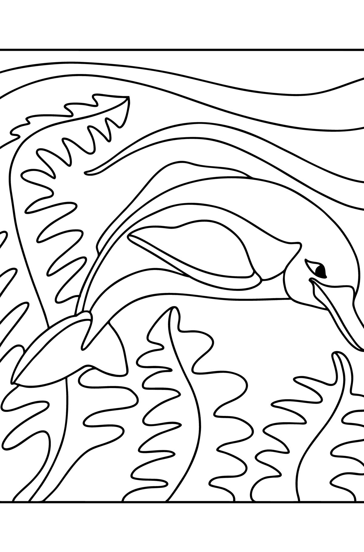 Dibujo de Delfín de río chino para colorear - Dibujos para Colorear para Niños