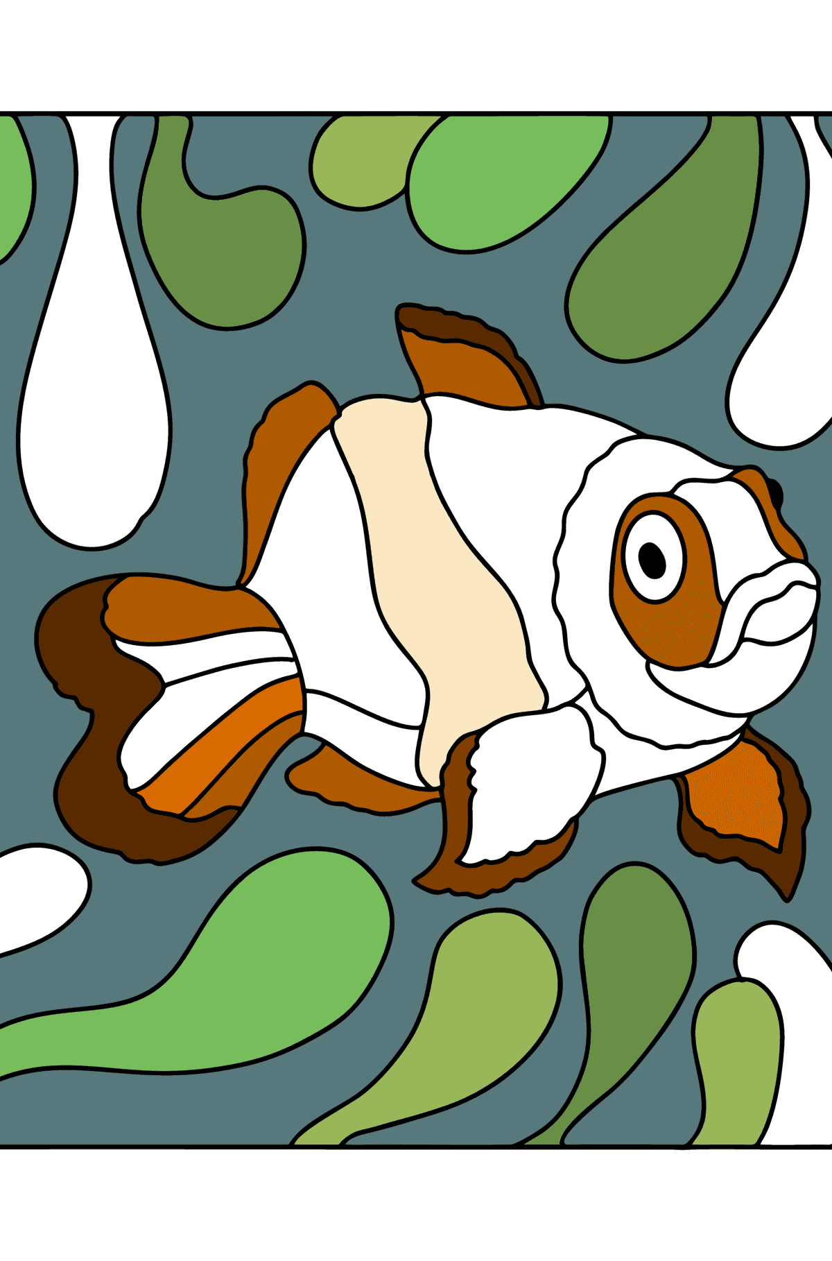 Desen de colorat pește clovn - Desene de colorat pentru copii