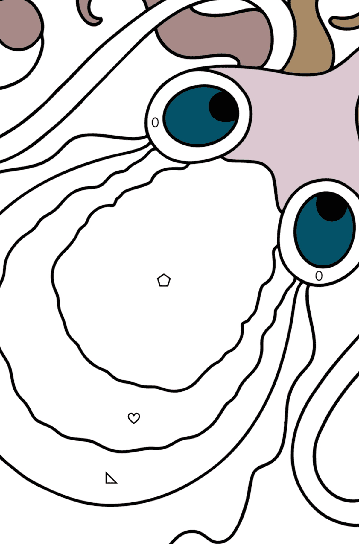 Cuttlefish coloring page - Coloring by Geometric Shapes for Kids