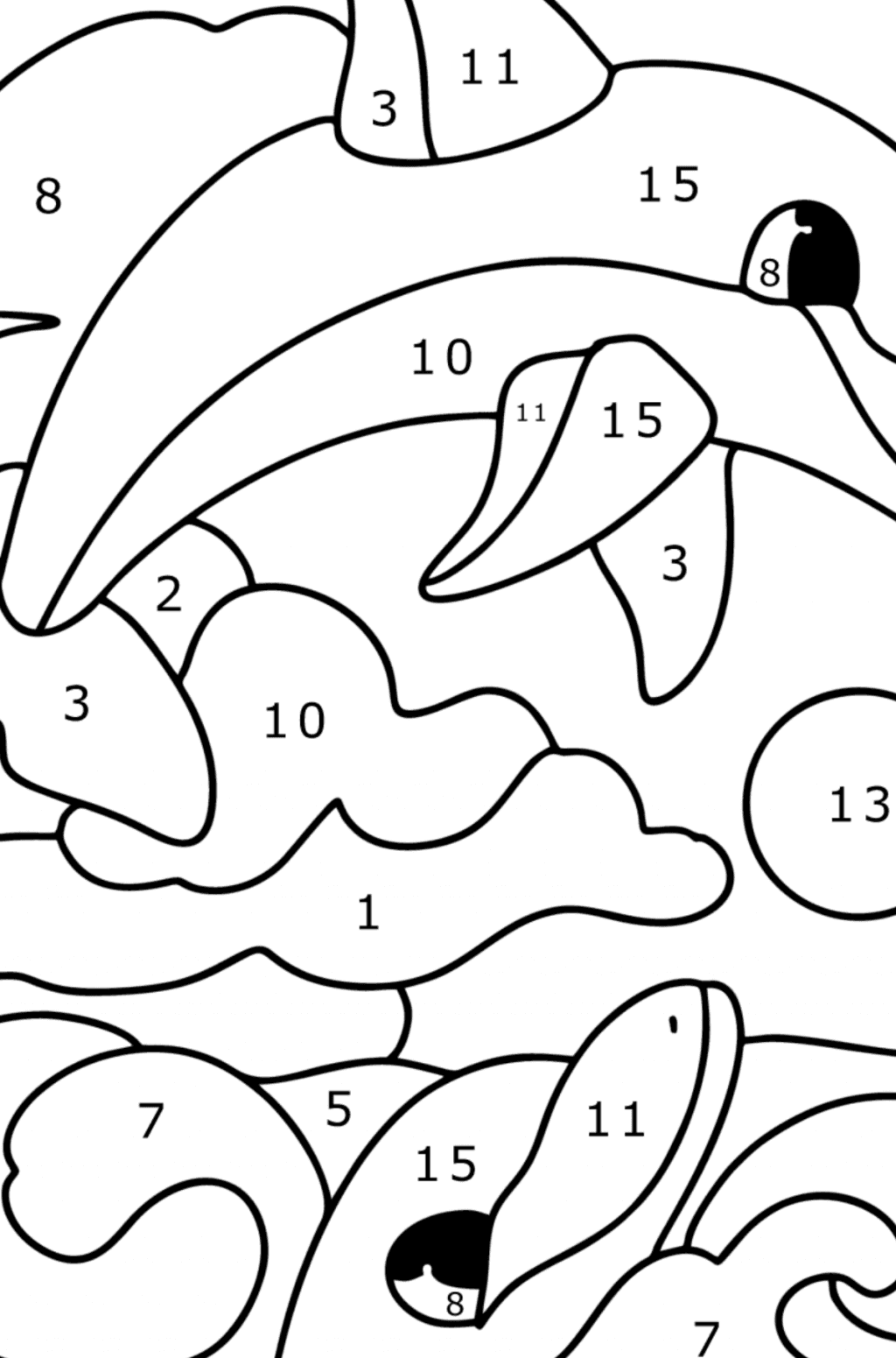 Dolphins coloring page ♥ Online and Print for Free!