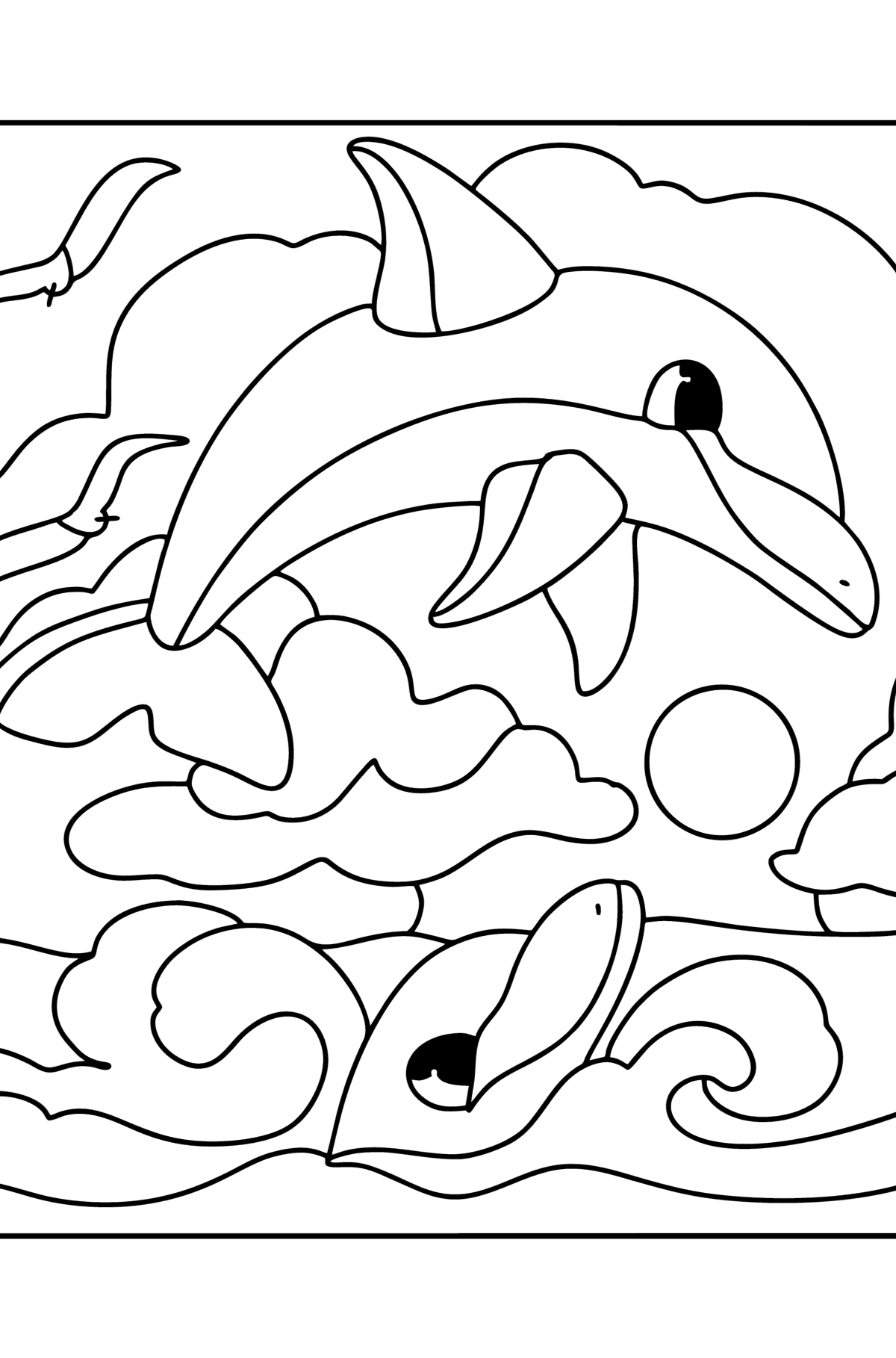 Dolphins coloring page - Coloring Pages for Kids