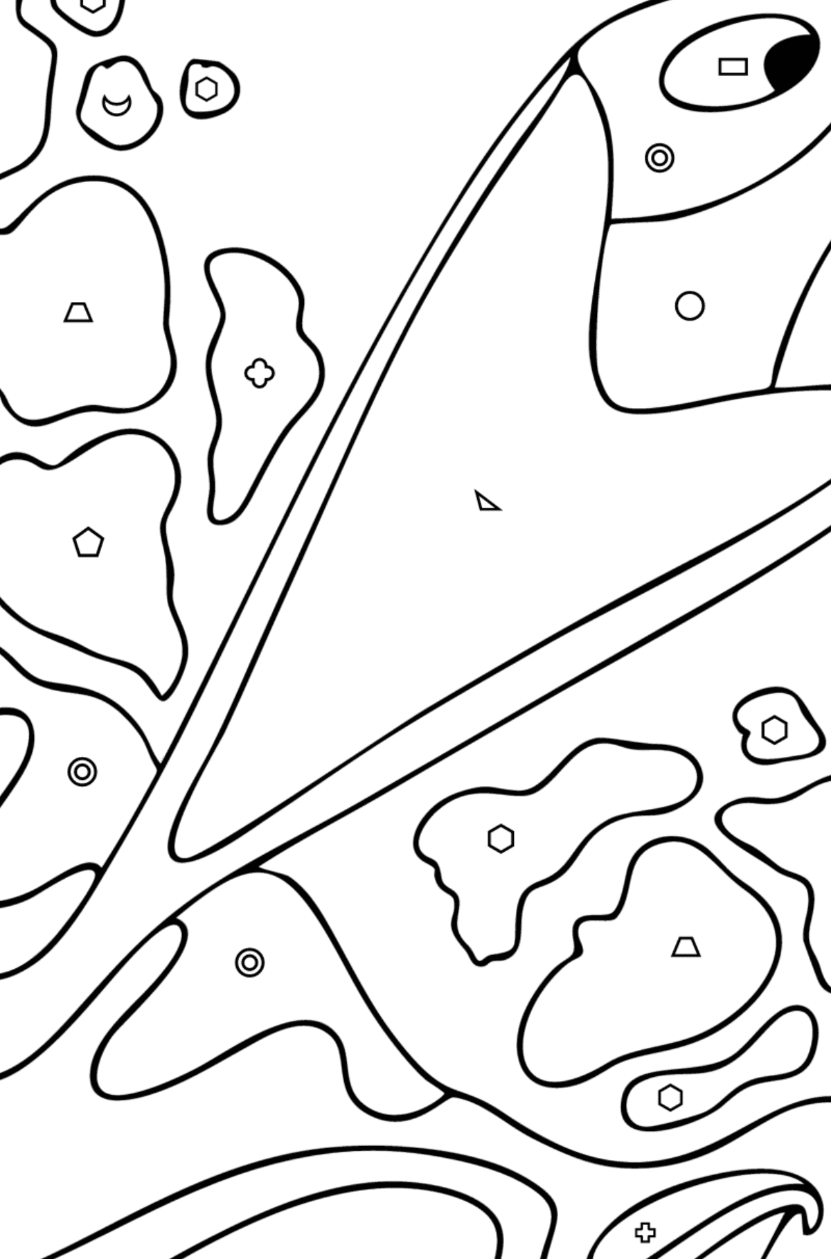 Electric Stingray coloring page - Coloring by Geometric Shapes for Kids