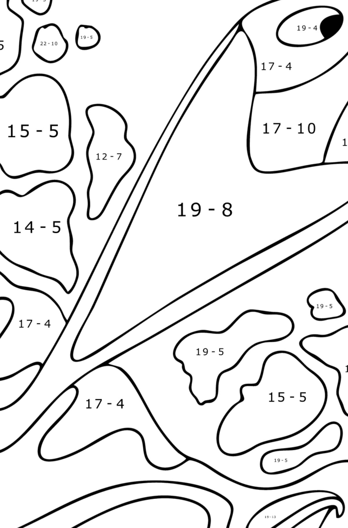 Electric Stingray coloring page - Math Coloring - Subtraction for Kids
