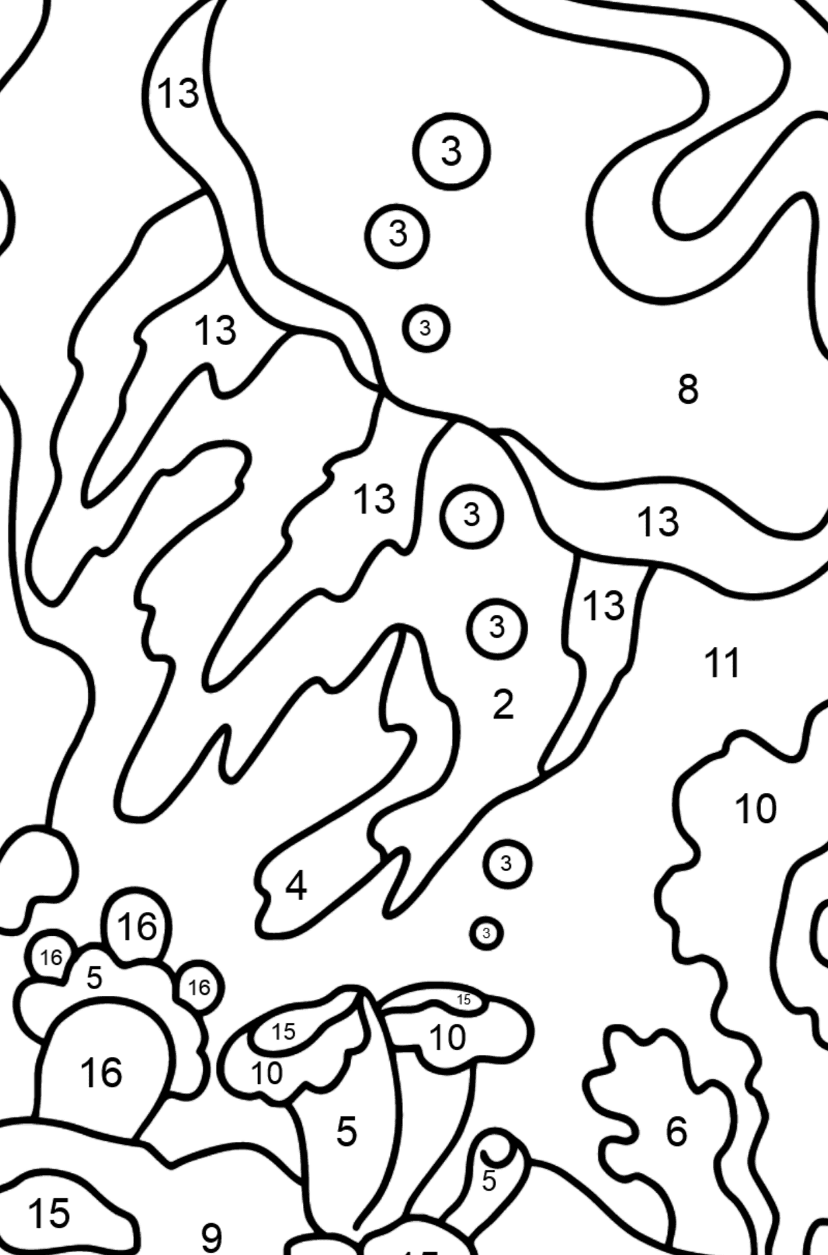 Desenho Medusa para colorir (complexo) - Colorir por Números para Crianças