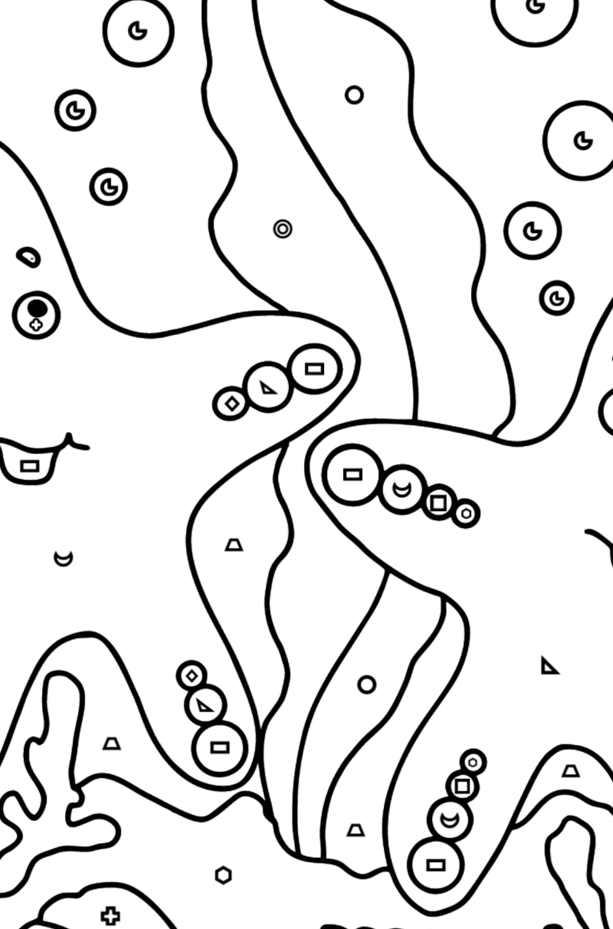 Раскраска Две морские звезды (сложная) - Картинка высокого качества для Детей