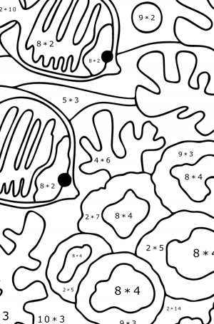 Fish on the coral reef coloring page ♥ Online and Print for Free!