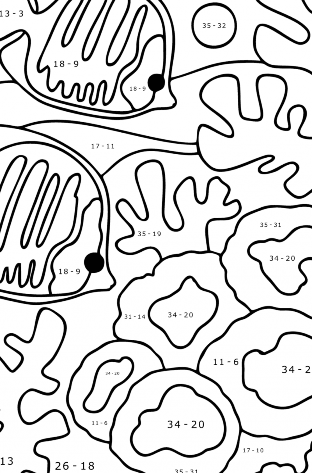  Foto zu Ausmalbild Fischen Sie am Korallenriff ♥ Drucken und Online! 