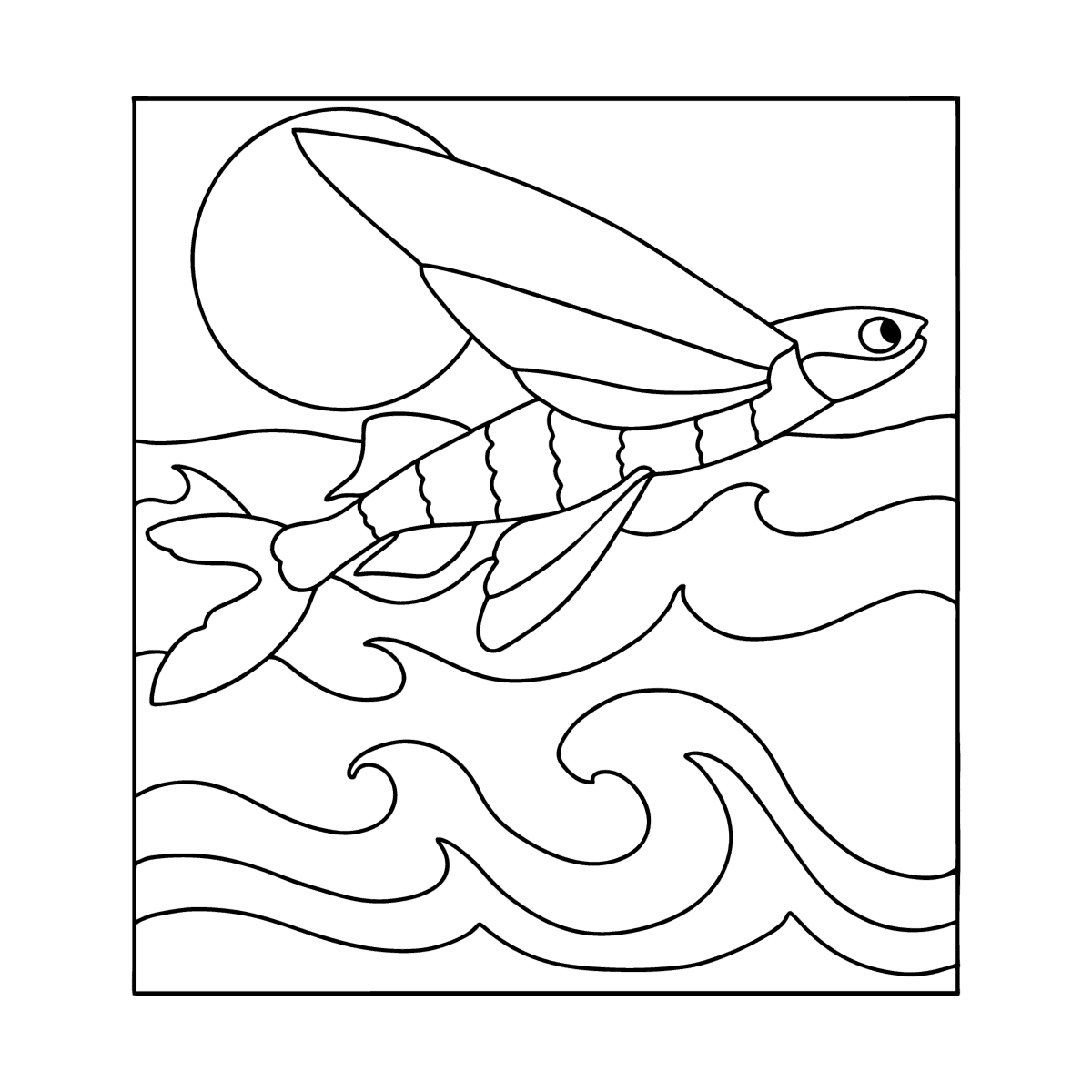 Flying fish coloring page ♥ Online and Print for Free!