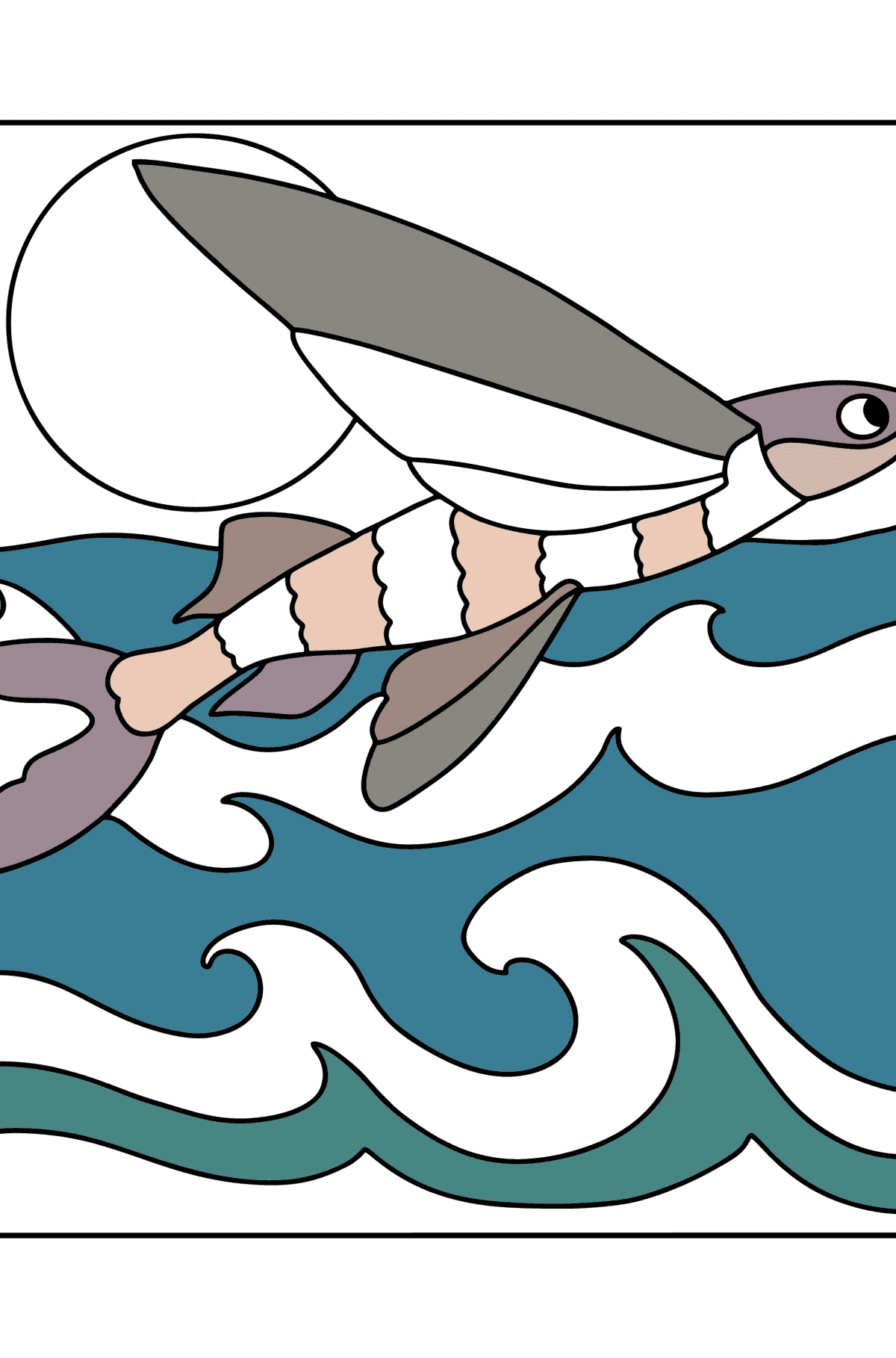 Раскраска Летучая рыба - Картинки для Детей