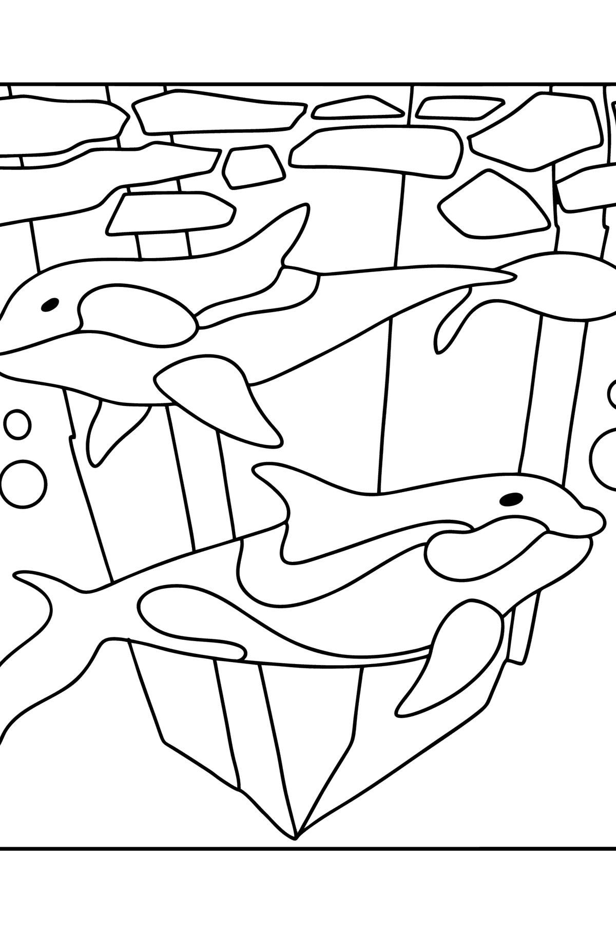 Desenho de Baleias assassinas para colorir - Imagens para Colorir para Crianças