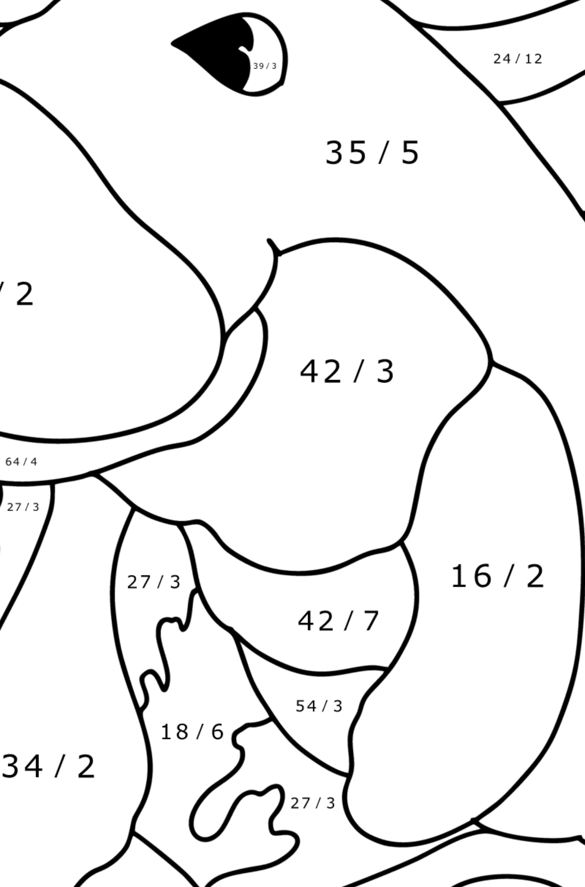 Manatee coloring page - Math Coloring - Division for Kids